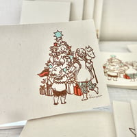 Christmas Tree and Children レトロメモ帳
