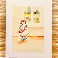 26K-18: "Preparing to go outside" postcard（「外へ行く準備」ポストカード）