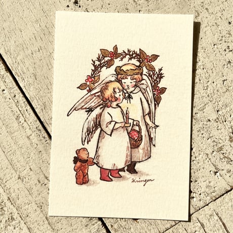 Angels with Candle ポストカード