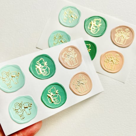Message Card & Sealing Sticker Set (Fluffy Bears)　*終売