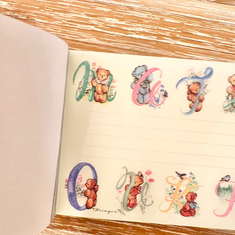 "Alphabet Bears"  memo pad メモ帳