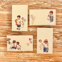 小さなカードセット "Children in Blue" (set of 16 small cards)