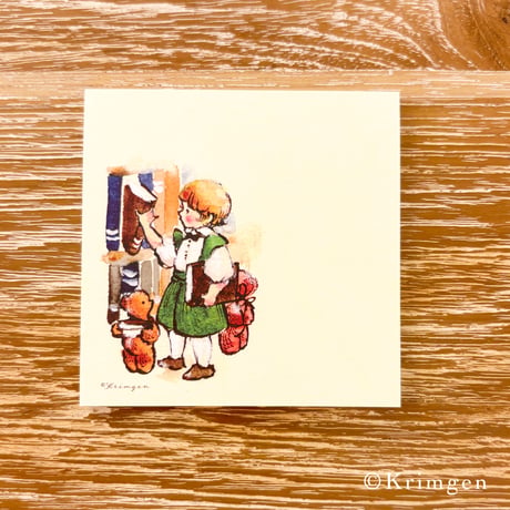 "Child in Library" memo pad