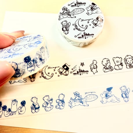 Washi tape  "Blue and White 15mm"　マスキングテープ