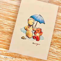 25K-23: "Umbrella and Bears" postcard