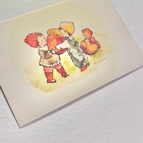 24K-47: "Carrying Acorns" postcard