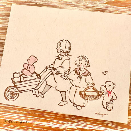 "Going to Market"  retro memo pad  レトロメモ帳
