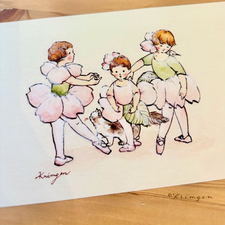 26K-10: "Cherry Blossom Ballerina"  postcard  桜のバレリーナポストカード