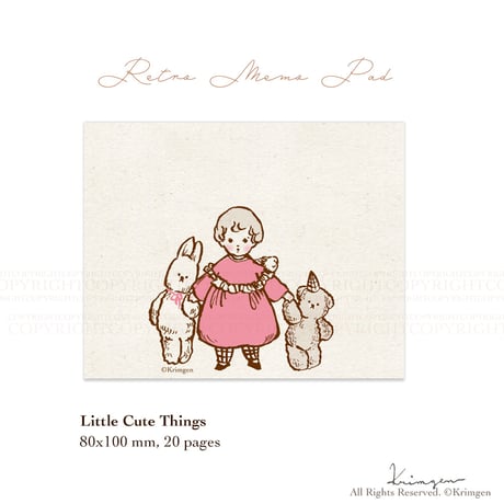 "Little Cute Things"  memo pad  (小さくてかわいいものたち メモ帳）
