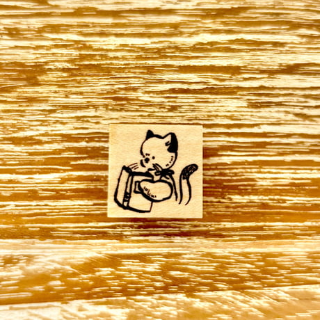 No.209: Cat with Book ハンコ