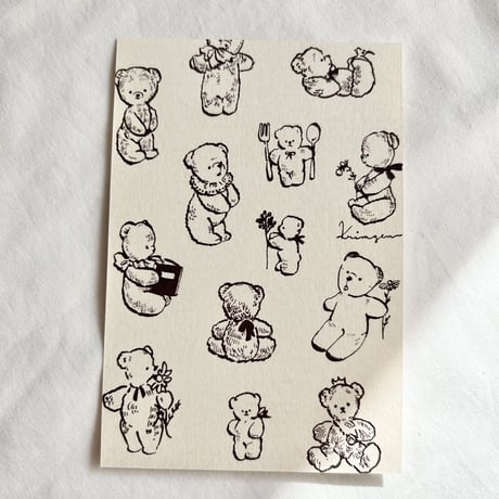Teddy Bears (monochrome) ポストカード