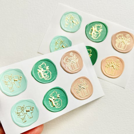 Message Card & Sealing Sticker Set (Fluffy Bears)　*終売