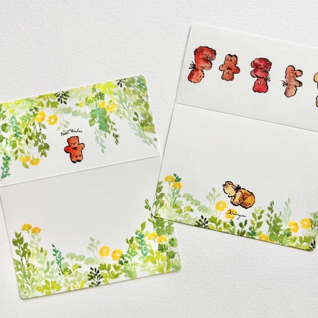 Message Card & Sealing Sticker Set (Fluffy Bears)　*終売