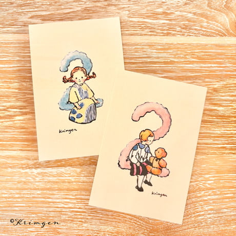 25K-25: "2 + Boy" postcard