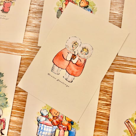 25K-39: "Winter Greetings (twin stars)" postcard