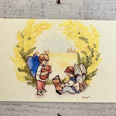 ミモザのある景色 (Scenery with mimosa postcard) ポストカード