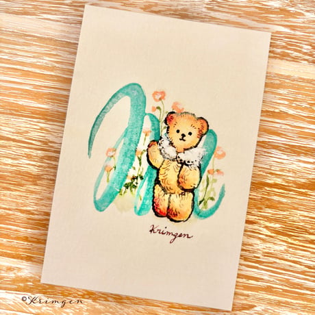 25K-13: "M (with bear)" postcard