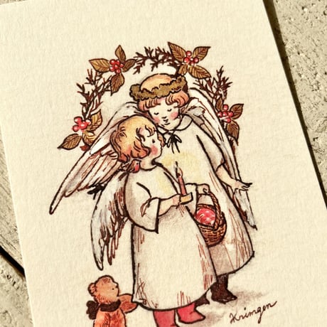 Angels with Candle ポストカード
