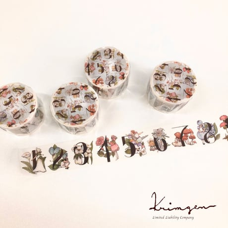 Flowers & Numbers マスキングテープ