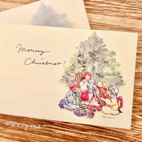 "Three kids opening gifts" memo pad メモ帳