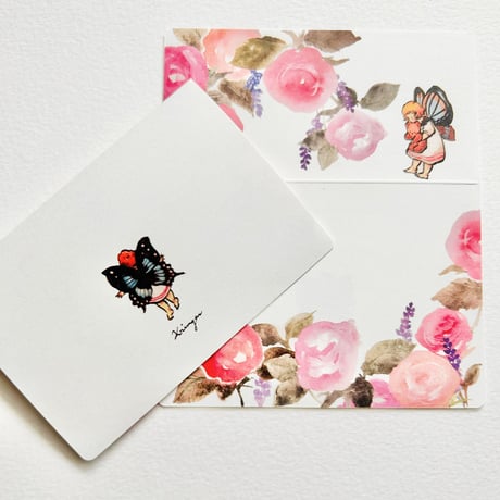 Message Card & Sealing Sticker Set (Butterfly Fairies) *終売