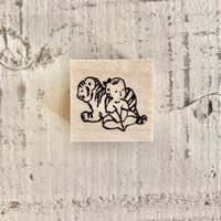 虎とねむねむ赤ちゃん (No.147: Tiger and Sleepy Baby) ハンコ