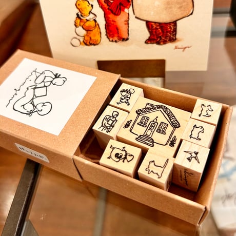"Home” Stamp （No.233 おうちハンコセット）Set of 8 stamps with a box