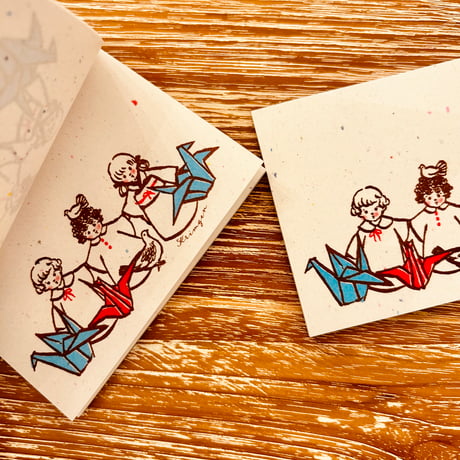 “Orizuru” memo pad ( 平和を願う「折り鶴」メモ帳)