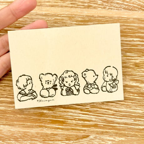 "Children & Teddy Bears"  memo pad  (こどもとテディベア メモ帳）