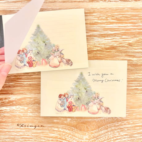 "Three kids seeing angels"  memo pad （天使に会った三人のメモ帳）