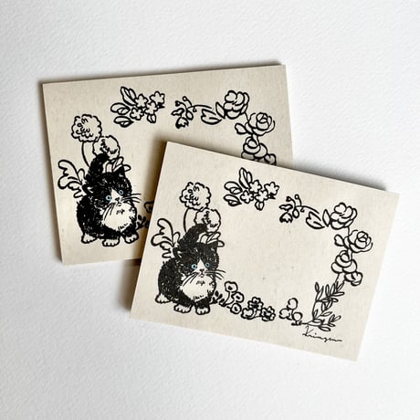タキシード猫レトロメモ帳  (Black and White Cat)