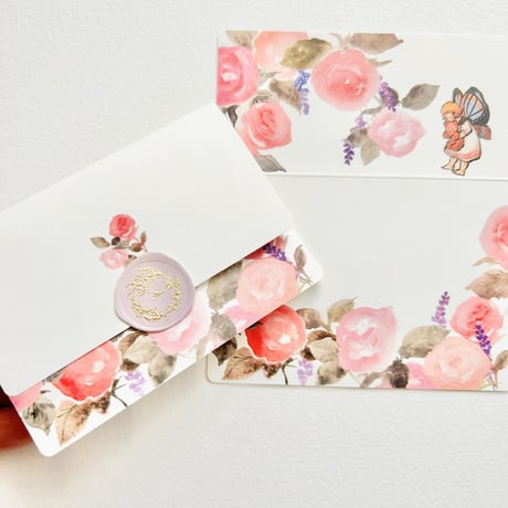 Message Card & Sealing Sticker Set (Butterfly Fairies) *終売