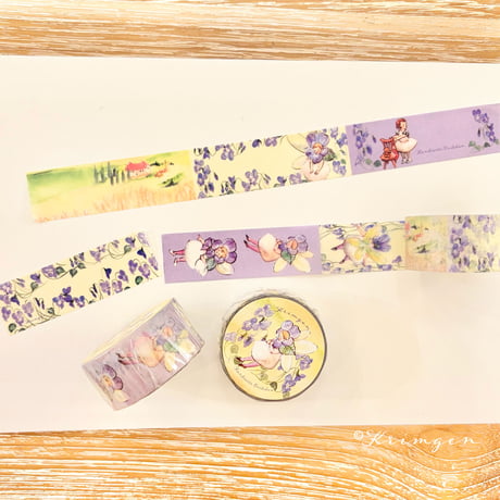 Washi tape with Perforations "Kandierte Veilchen"（ミシン目入りマスキングテープ "すみれのさとうづけ" 1巻）