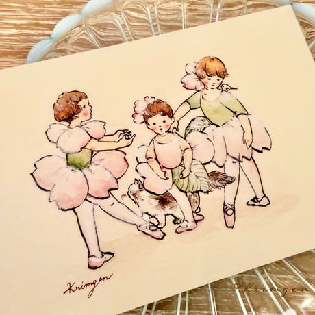 26K-10: "Cherry Blossom Ballerina"  postcard  桜のバレリーナポストカード