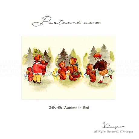 24K-48: "Autumn in Red" postcard