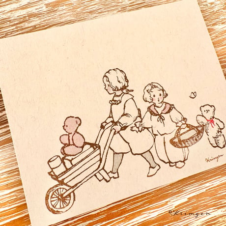 "Going to Market"  retro memo pad  レトロメモ帳