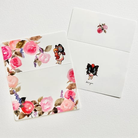 Message Card & Sealing Sticker Set (Butterfly Fairies) *終売