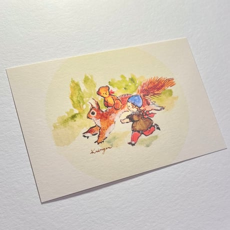 24K-46: "Running Squirrel" postcard