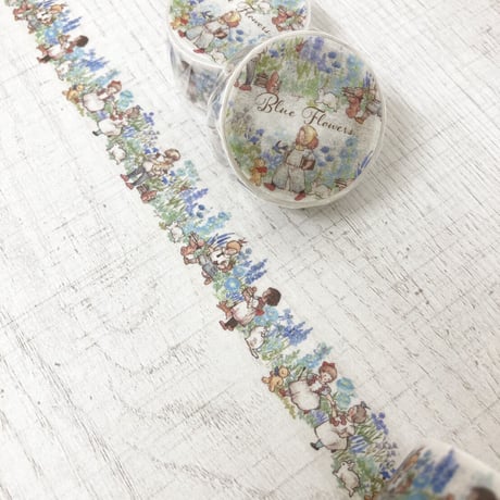 Blue Flowers マスキングテープ