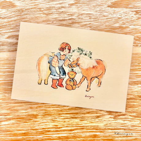 25K-31: "Miniature Horse and Boy" postcard