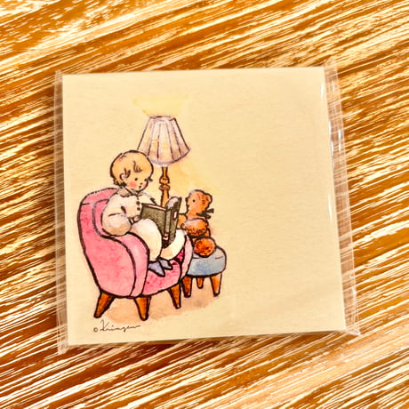 Reading on a Pink Sofa メモ張 (memo pad)