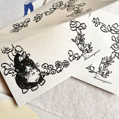 タキシード猫レトロメモ帳  (Black and White Cat)