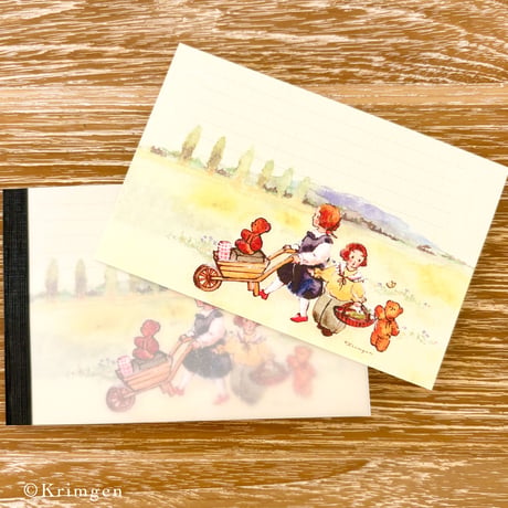 Going to Market memo pad  （市場へ行くメモ帳）
