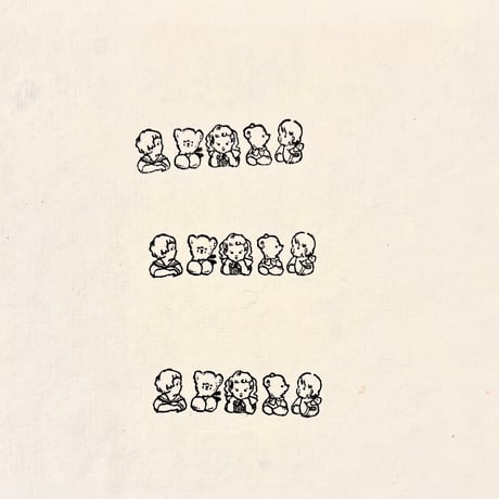 No. 265 "Children and Teddy Bears" rubber stamp （子供達とテディベアハンコ）