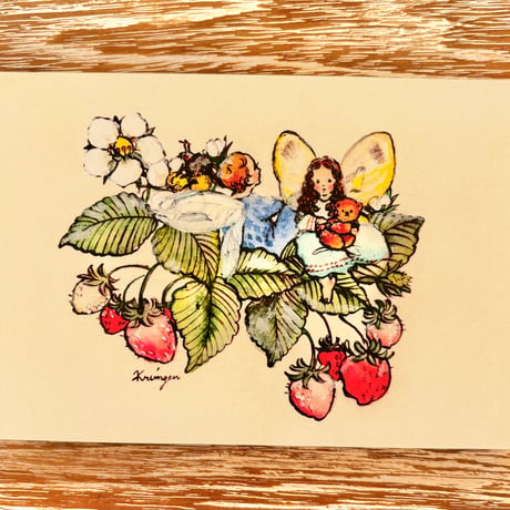 24K-14 Fairies on Strawberry Leaves