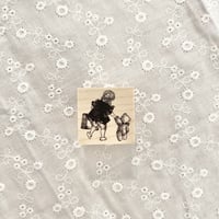 Girl with luggage ハンコ (No.162)