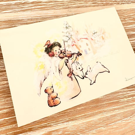 24K-36: "Angel playing music" postcard
