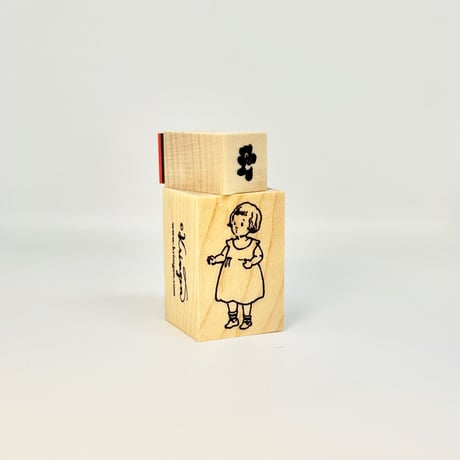 No.85: 女の子 + テディベア  ハンコ