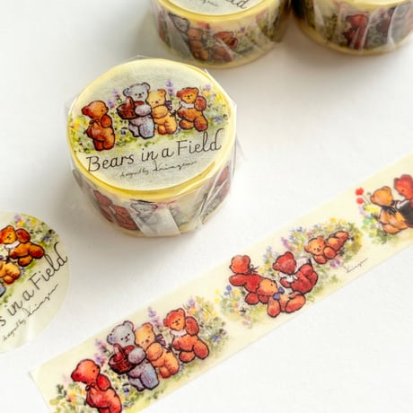 "Bears in a Field" washi tape,  マスキングテープ