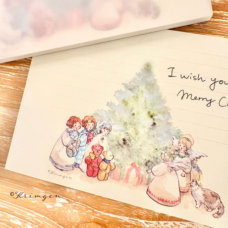 "Three kids seeing angels"  memo pad （天使に会った三人のメモ帳）